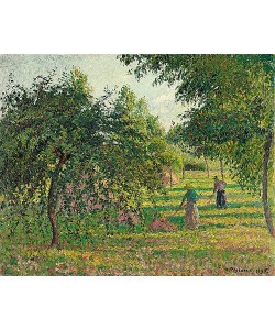 Camille Pissarro, Apfelbäume und Heuwender in Eragny (Pommiers et Faneuses, Eragny). 1895