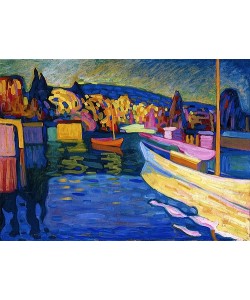 Wassily Kandinsky, Herbstlandschaft mit Booten. 1908