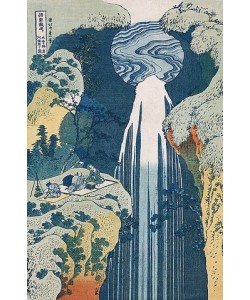 Katsushika Hokusai, Der Wasserfall von Amida an der Kiso Straße. Aus der Serie: Eine Reise zu den Wasserfällen Japans. 1834-35
