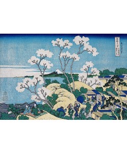 Katsushika Hokusai, Der Fuji von Gotenyama in Shinagawa von der Handesstraße Tokaido aus. Aus der Serie '36 Ansichten des Berges Fuji'. Um 1830-32
