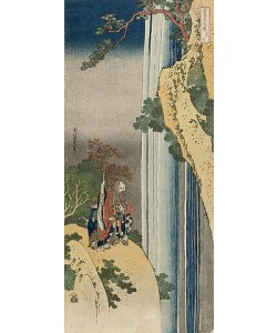 Katsushika Hokusai, Der Dichter Rihaku (Li Bai) versunken angesichts der Erhabenheit des großen Wasserfalls am Berg Lu. Aus der Serie 'Shika Shashin Kyo'. 1833-34