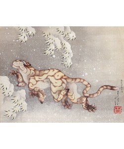 Katsushika Hokusai, Tiger in einem Schneesturm. Edo-Zeit, 1849