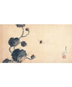 Katsushika Hokusai, Bremse und stachelige Seerose. 1840