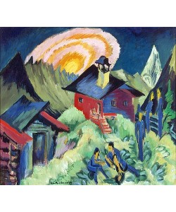 Ernst Ludwig Kirchner, Mondaufgang auf der Staffelalp. 1917.