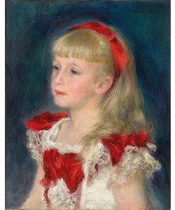 Pierre-Auguste Renoir, Mademoiselle Grimprel mit rotem Haarband (Mademoiselle Grimprel au ruban rouge). Zwischen 1878 und 1881