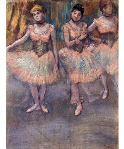 Edgar Degas, Drei Tänzerinnen vor dem Exercice (Trois Danseuses avant l'Exercice). Um 1880