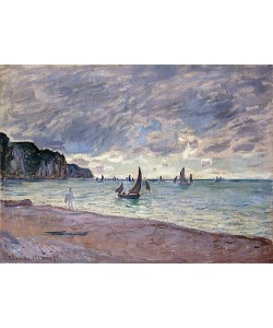 Claude Monet, Fischerboote vor der Küste und den Felsen von Pourville (Barques de Pêche devant la Plage et les Falaises de Pourville). 1882
