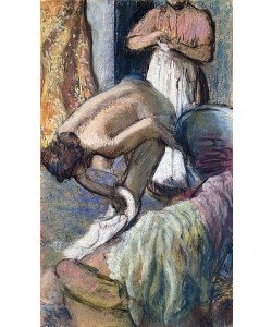 Edgar Degas, Frühstück nach dem Bad (Junge Frau beim Abtrocknen). / Le Petit-Déjeuner après le Bain (Jeune Femme s'essuyant). Um 1894