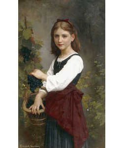 Elizabeth Jane Gardner Bouguereau, Junges Mädchen mit einem Korb mit Trauben.