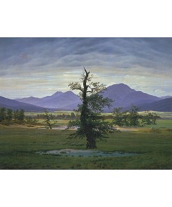 Caspar David Friedrich, Der einsame Baum (Dorflandschaft bei Morgenbeleuchtung) (Pendant zu Bildnummer 1433). 1823.
