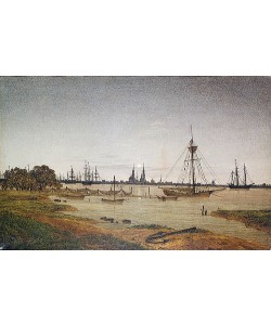 Caspar David Friedrich, Hafen bei Mondschein. 1811