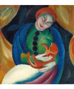 Franz Marc, Mädchen mit Katze II., 1912