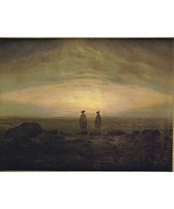 Caspar David Friedrich, Zwei Männer am Meer bei Sonnenuntergang. Um 1817