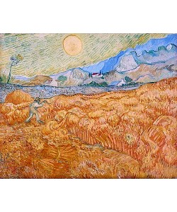 Vincent van Gogh, Die Ernte, Kornfeld mit Schnitter (La moisson). 1889