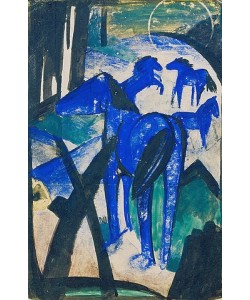 Franz Marc, Die Mutterstute der blauen Pferde I., 1913 (Postkarte an Else Lasker-Schüler)