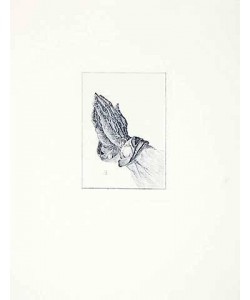 Albrecht (reedit.) Dürer, Betende Hände (Radierung nach Dürer / rotbraun)