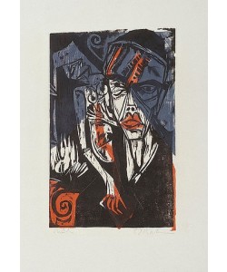 Ernst Ludwig Kirchner, Kämpfe. Blatt 3 der Bildfolge zu Adelbert von Chamissos Erzählung ?Peter Schlemihls wundersame Geschichte?. 1915