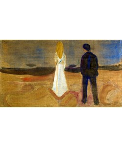 Edvard Munch, To mennesker. De ensomme (Reinhardt-frisen). / Zwei Menschen. Die Einsamen (Der Reinhardt-Fries). 1906/07