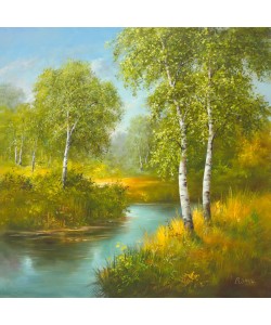 B. Smith, POND WITH BIRCHTREES