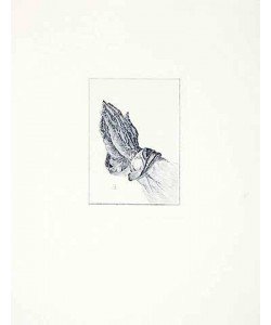 Albrecht (reedit.) Dürer, Betende Hände (Radierung nach Dürer / rotbraun)