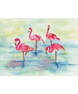 Beverly Dyer, Sunset Flamingoes II