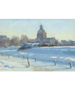 Hans Versfelt, Snow landscape with church