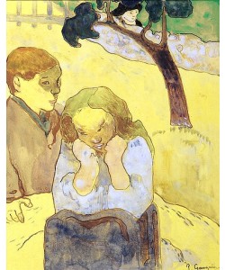 Paul Gauguin, Das menschliche Leid / Les misères humaines. 1889 (Die Schlussplatte für die sogenannte 'Volpini'-Suite, gedruckt bei Edouard Ancart und herausgegeben von Gauguin selbst.)