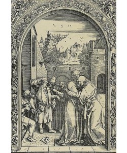 Albrecht Dürer, Marienleben: Joachim und Anna unter der Goldenen Pforte. Um 1504.