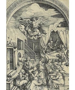 Albrecht Dürer, Marienleben: Die Geburt Marias. Um 1503.