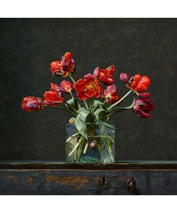 Roman Reisinger, Still life with parrot tulips