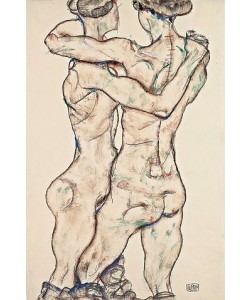 Egon Schiele, Sich umarmende Mädchenakte. 1914