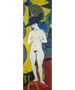 Ernst Ludwig Kirchner, Nackte Frau mit Hut. Um 1911