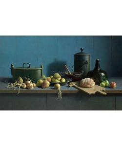 Henk Helmantel, Fruit and bread against blue