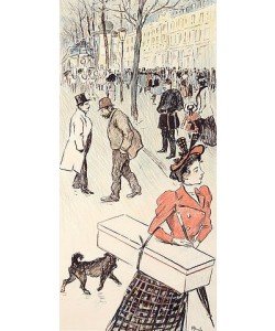 Théophile-Alexandre Steinlen, Straßenszene. Eine von zwanzig Illustrationen für 'Autour Trottoir'.
