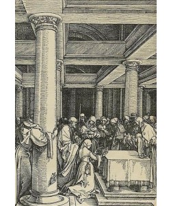 Albrecht Dürer, Marienleben: Die Darstellung im Tempel. Um 1505.