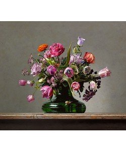 Roman Reisinger, Flower still life with small tortoiseshell butterfly