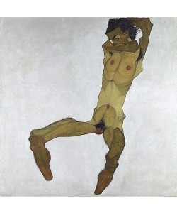 Egon Schiele, Sitzender Männerakt (Selbstdarstellung). 1910