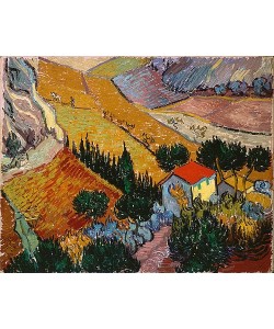 Vincent van Gogh, Landschaft mit Haus und Pflüger. 1889