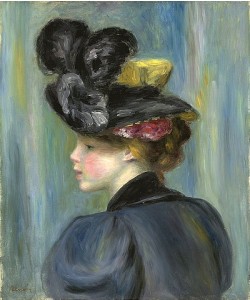 Pierre-Auguste Renoir, Junge Frau mit schwarzem Hut (Jeune femme au chapeau noir). 1895