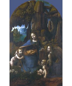 Leonardo da Vinci, Die Felsgrottenmadonna (für den Altar San Francesco in Mailand). Um 1491/92-99 und 1506-08