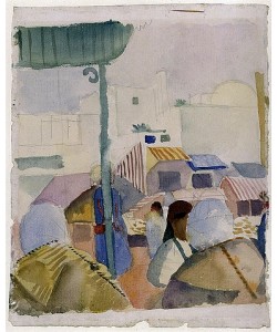 August Macke, Markt in Tunis (II). 1914