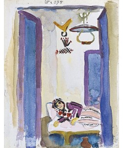 August Macke, Frau auf dem Divan. 1914