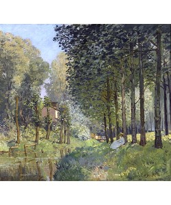 Alfred Sisley, Rast am Flussufer. Am Waldrand (Le repos au bord du ruisseau. Lisière de bois). 1872