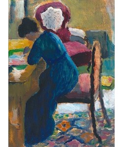 August Macke, Elisabeth am Schreibtisch. 1909/10