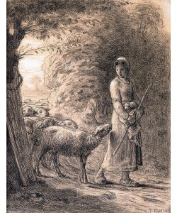 Jean-François Millet, Das Lämmchen. Um 1860