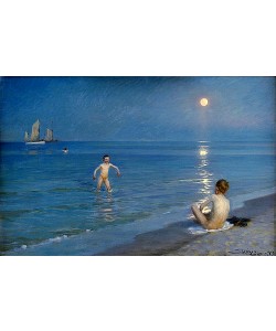 PEDER SEVERIN KROYER, Badende Knaben am Strand von Skagen. Sommerabend. 1899