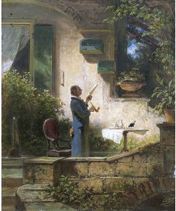 Carl Spitzweg, Ein wichtiges Schreiben. (Die Lektüre)