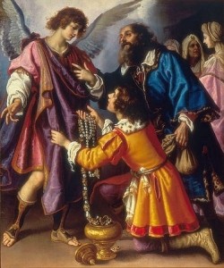 Giovanni Biliverti, Der Erzengel Raphael weist die Gaben des Tobias zurück. 1612.