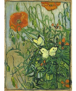Vincent van Gogh, Schmetterlinge und Mohnblumen. 1889