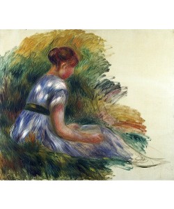 Pierre-Auguste Renoir, Alice Gamby im Garten, junges Mädchen im Gras sitzend (Alice Gamby au Jardin, Jeune Femme Assise dans l'Herbe). 1891